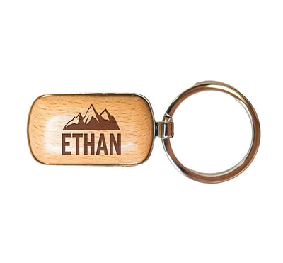 Personalized Rounded Corner Wooden Keychain -  - Completeful