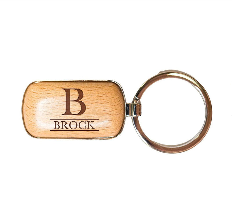 Personalized Rounded Corner Wooden Keychain -  - Completeful