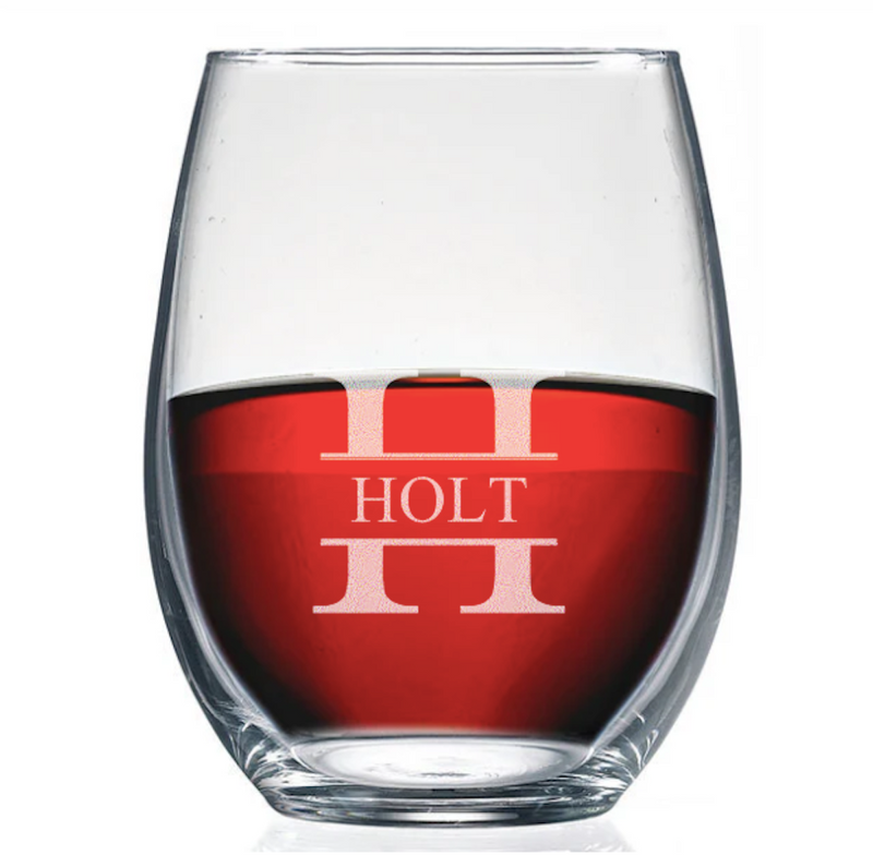 Personalized Stemless Wine Glass