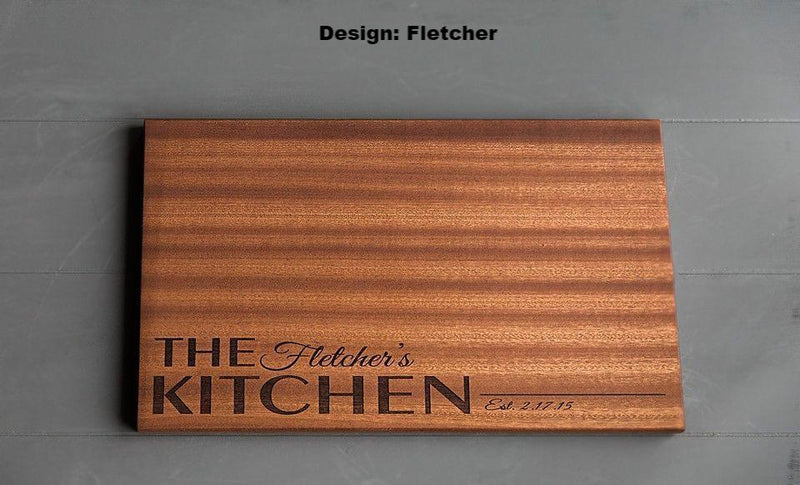 Personalized Beautiful Large Mahogany Cutting Board - 11 Designs (Cutt –  Too Stinkin' Cute