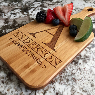 Re/Max Prestige Personalized Handled Bamboo Serving Boards - Free Shipping